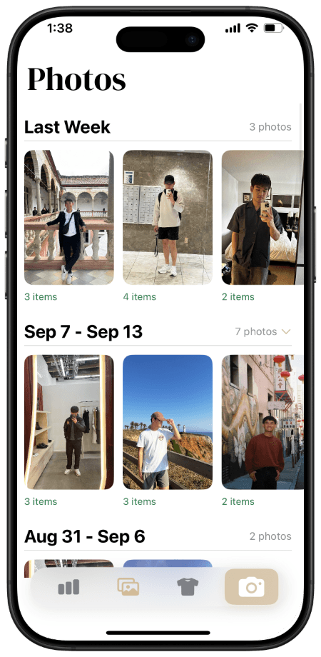 Photos app screen
